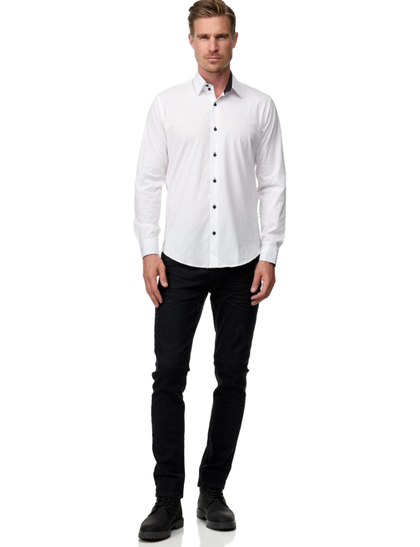 imagem de Rusty Neal Overhemd Slim Fit Branco7