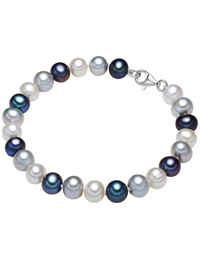 Valero Pearls - Bracelete Prata de Lei c/ Pérolas Multicolor