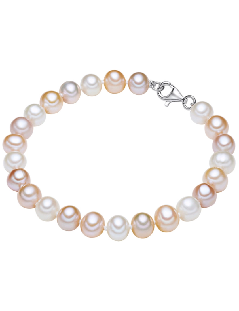 Valero Pearls - Bracelete Prata de Lei c/ Pérolas Multicolor