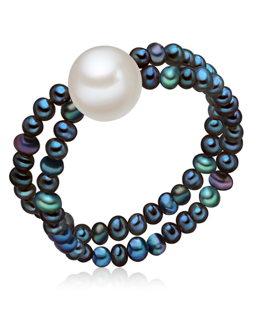 Valero Pearls - Anel de Pérolas Branco e Preto