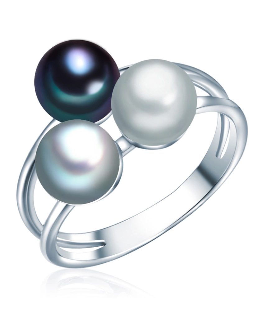 Valero Pearls - Anel de prata de lei c/ Pérola Multicolor