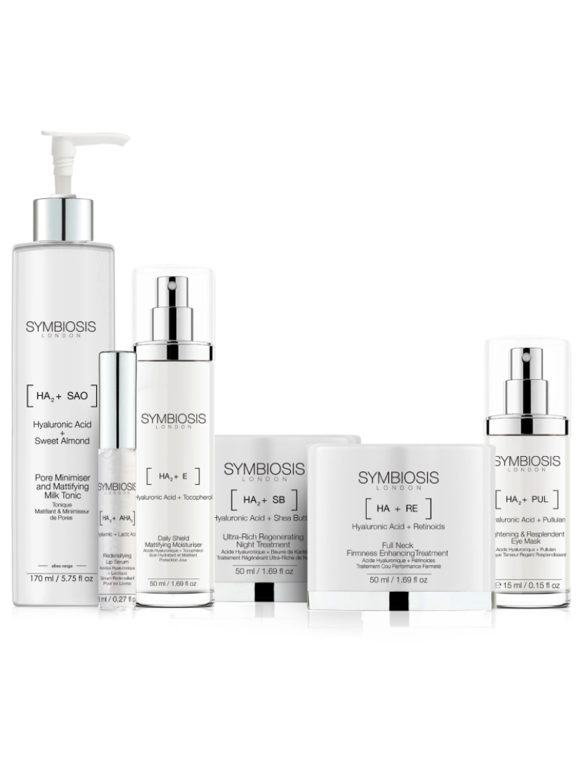 Symbiosis London - BUNDLE Hyaluronic Pro-Expert Heroes : Set of 6: [Hyaluronic Acid + R.N.A.] - Anti-Ageing Pro-Activ Firmness Rich Body Cream+[Hyaluronic Acid + Retinoids] - Full Neck Firmness Enhancing Treatment +[Hyaluronic Acid + Retinoids] - Anti-ageing & Oxygenating F