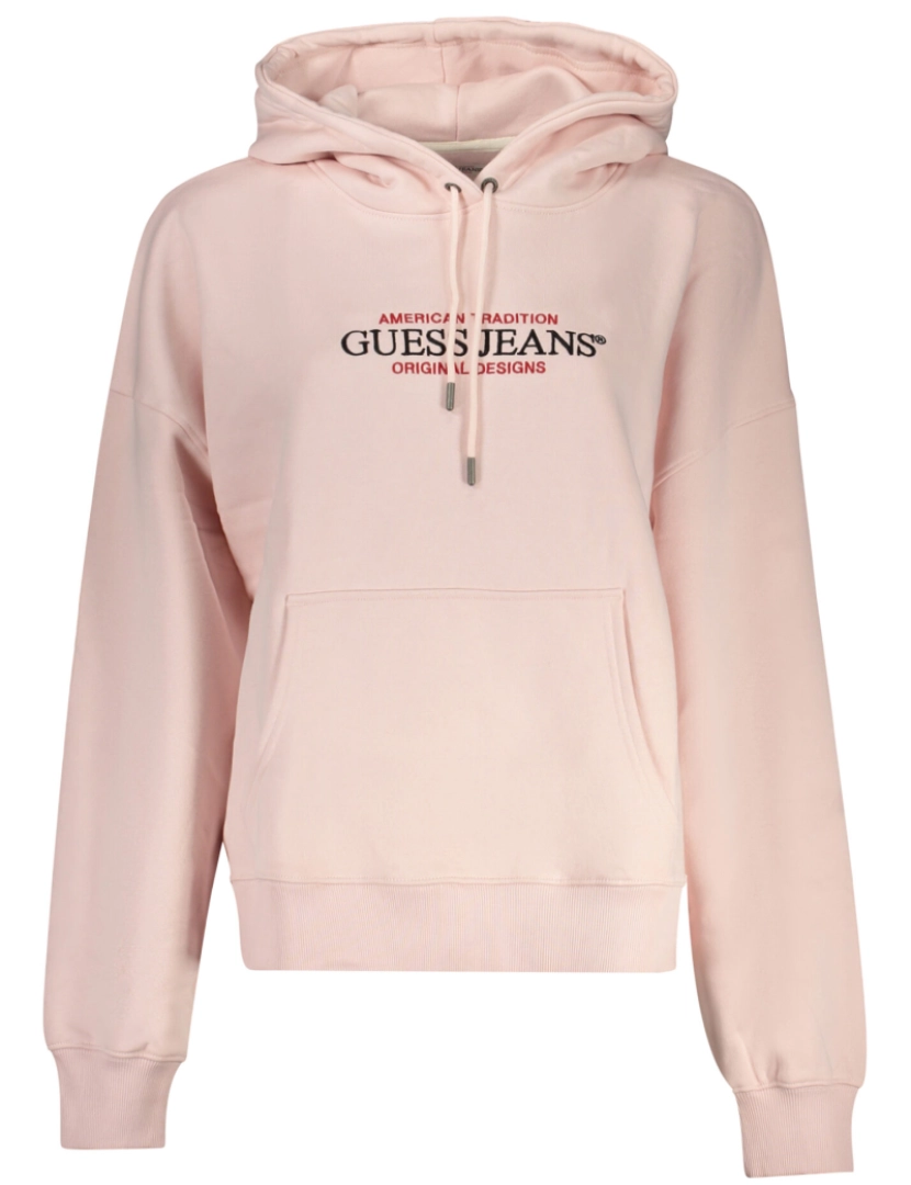 Guess Jeans - Guess Jeans Sweatshirt com Capuz Rosa Mulher W4YQ15KC