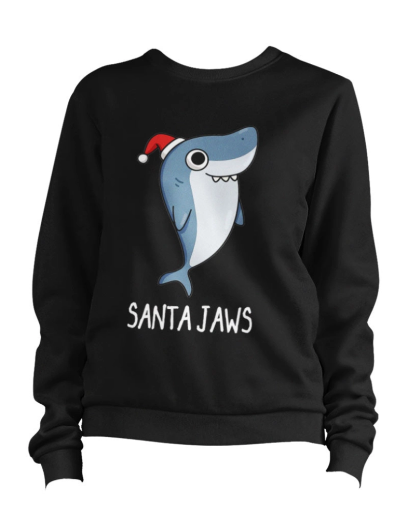 imagem de moletom Moletom Santa Jaws Pulôver Jumper CrewneckHoodie moletom-S1