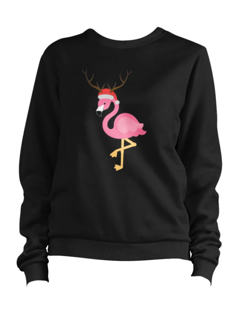 imagem de moletom Moletom festivo Flamingo Pulôver Jumper CrewneckHoodie moletom-S1