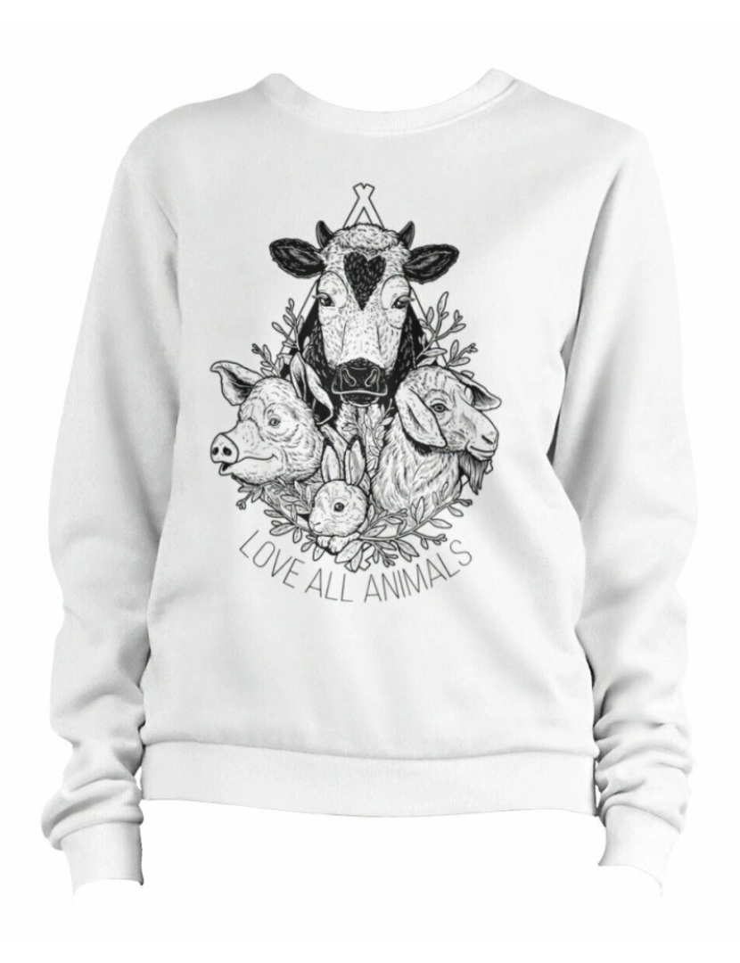 Rockinstone - moletom Moletom Love All Animals CrewneckHoodie moletom-S