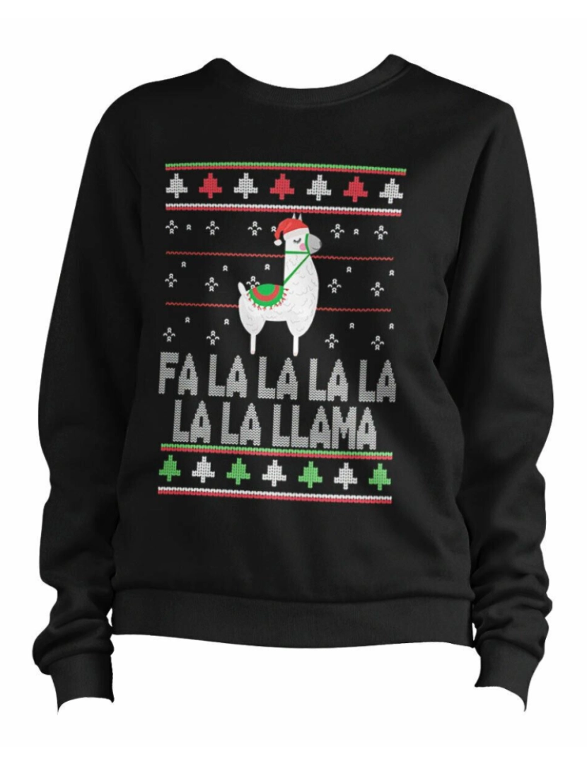 Rockinstone - moletom Fa La La Llama Suéter Pulôver Jumper CrewneckHoodie moletom-S