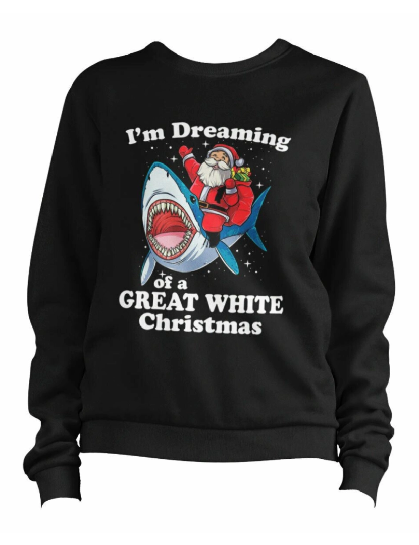 imagem de moletom Estou sonhando com um ótimo moletom de Natal branco CrewneckHoodie moletom-S1