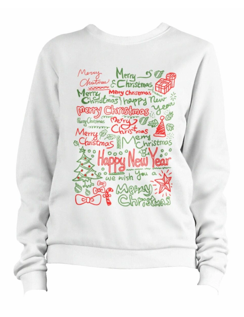 imagem de moletom Moletom com texto de Feliz Natal CrewneckHoodie moletom-S1