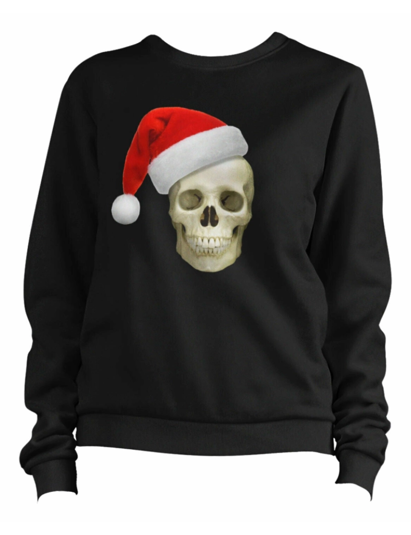 Rockinstone - moletom Moletom com caveira de Papai Noel CrewneckHoodie moletom-S