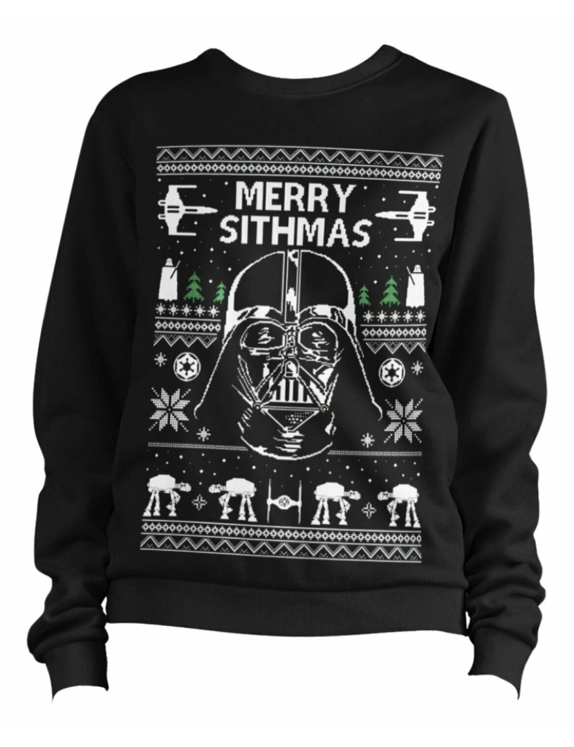 imagem de moletom Moletom de malha feio Merry Sithmas 3 CrewneckHoodie moletom-S1