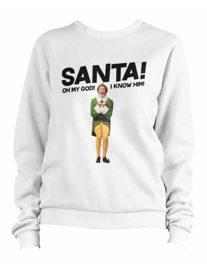 imagem de moletom Papai Noel! Oh meu Deus, eu o conheço! Moletom CrewneckHoodie moletom-S1