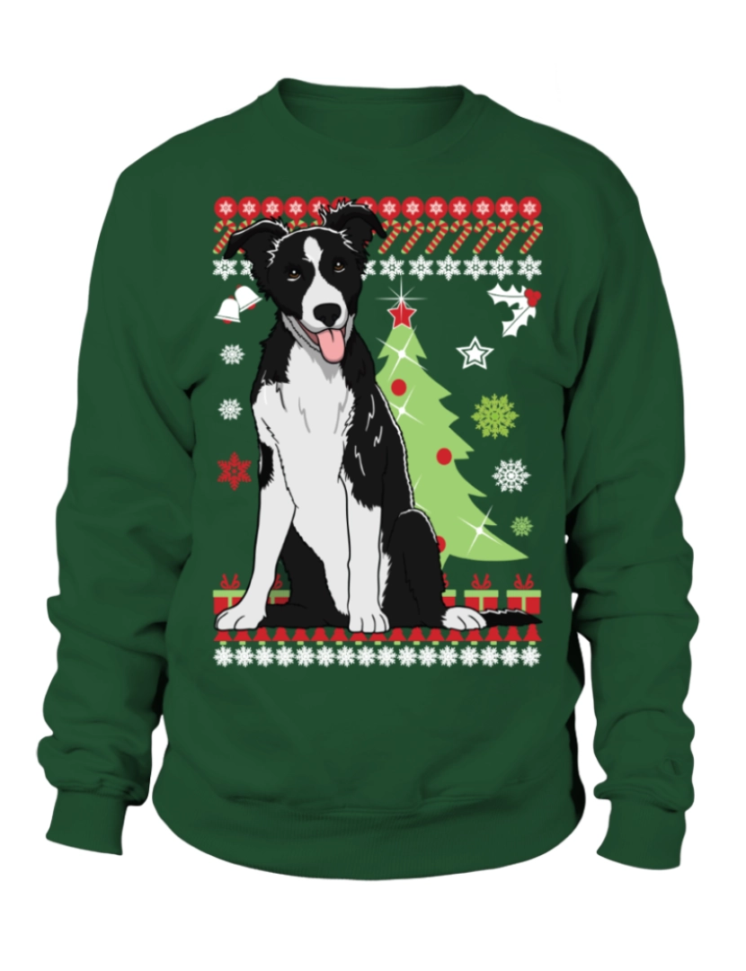 Rockinstone - moletom Moletom com tema de Natal Border Collie CrewneckHoodie moletom-S