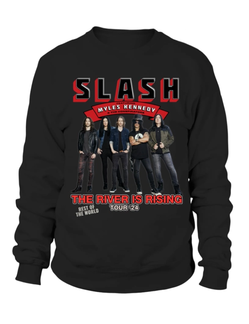 Rockinstone - moletom 2 Side - Slash The River Is Rising Tour 2024 - Slash Myles Kennedy And The Conspirators moletom CrewneckHoodie-S