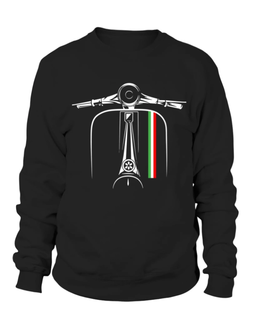 imagem de moletom 012.BK-Vespa Fans Moletom Scooter Italiano Moletom CrewneckHoodie-S1