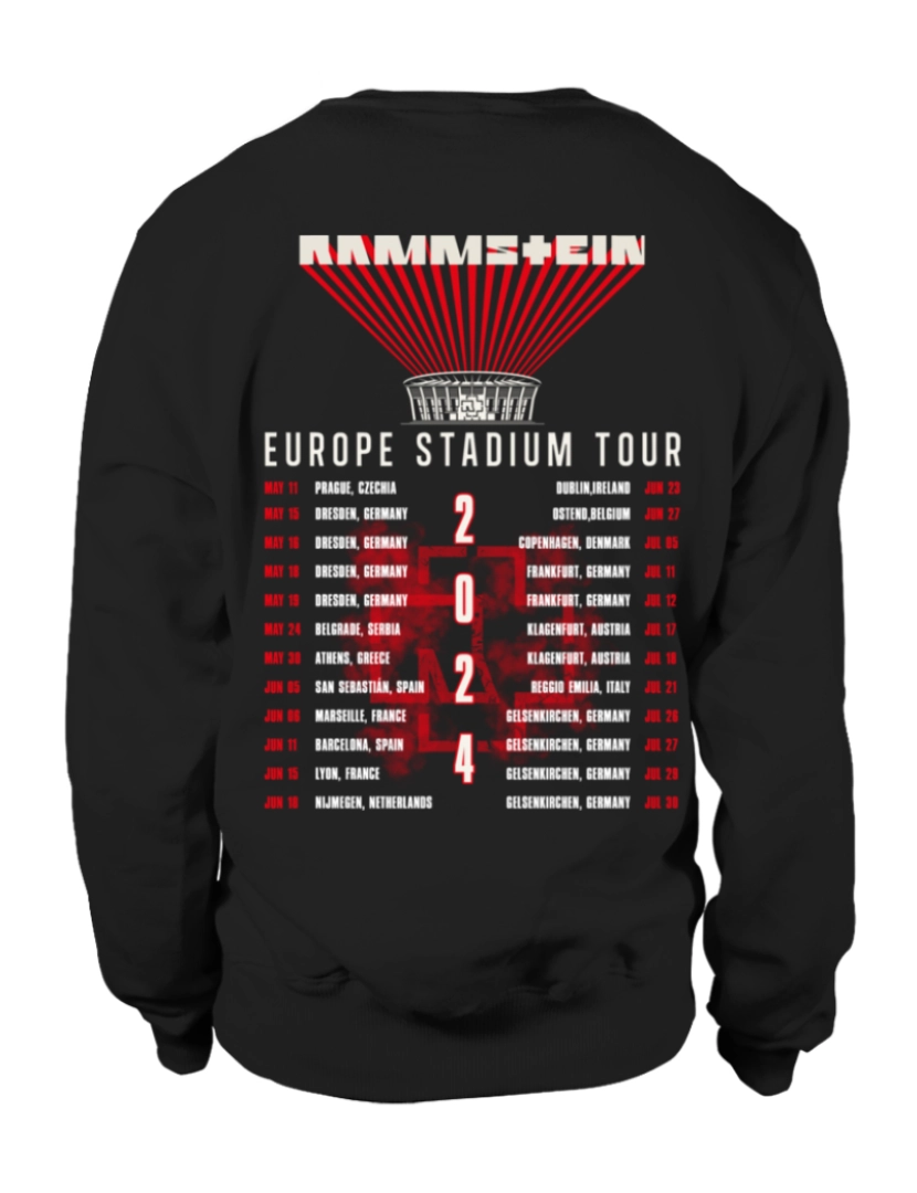 Rockinstone - moletom 2 Side - Europe Stadium Tour 2024 - Moletom Rammstein CrewneckHoodie moletom-S