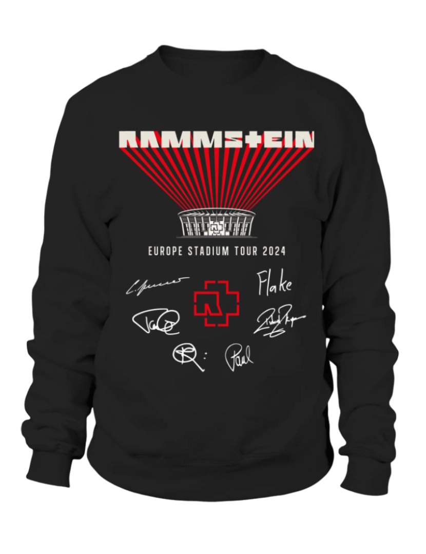 Rockinstone - moletom 2 Side - Rammstein - Europe Stadium Tour 2024 moletom CrewneckHoodie moletom-S