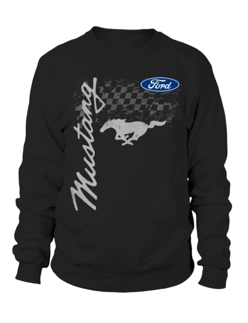 Rockinstone - moletom Moletom Ford Mustang Racing 1 BK Moletom CrewneckHoodie-S