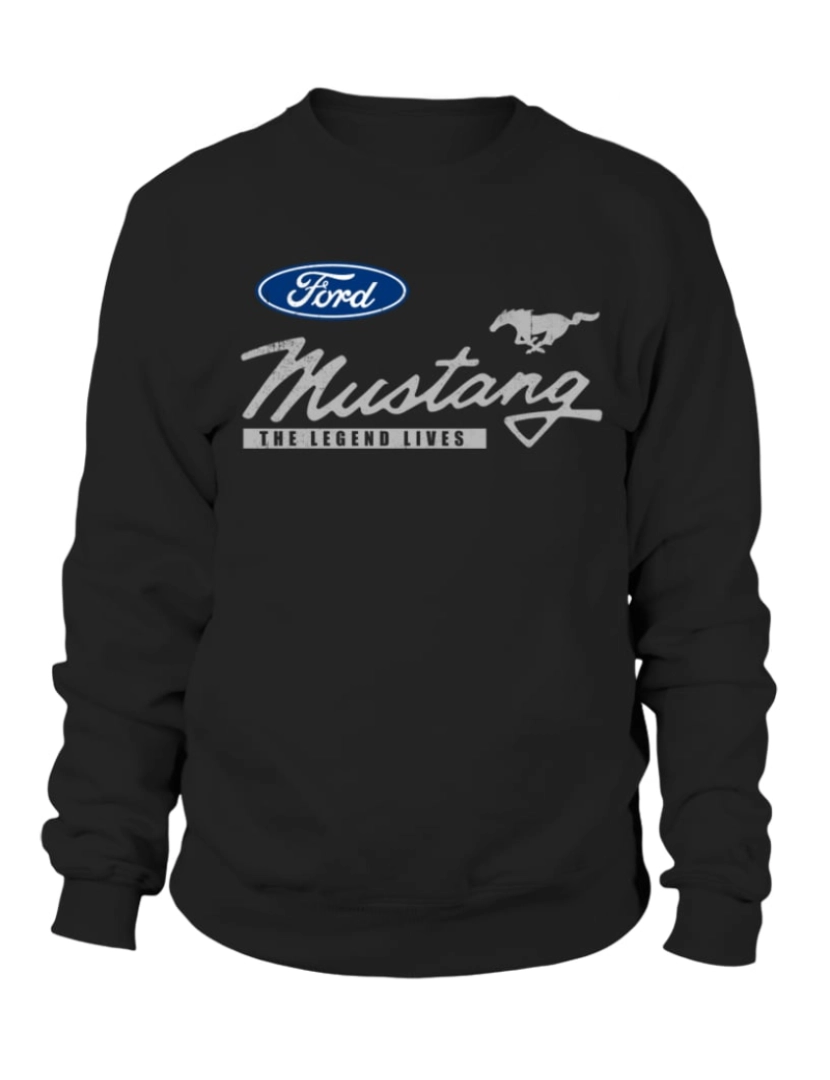 Rockinstone - moletom Moletom Ford Mustang The Legend Lives BK CrewneckHoodie moletom-S