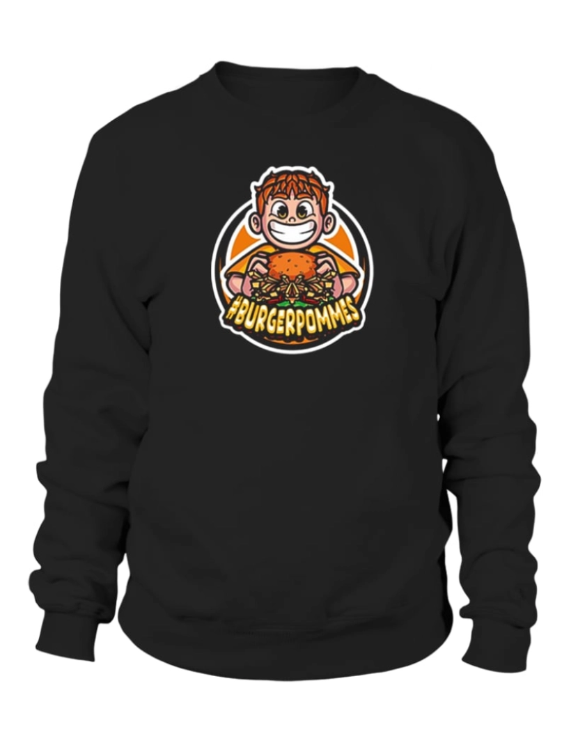 Rockinstone - moletom Moletom Burger Pommes Merch Moletom CrewneckHoodie-S