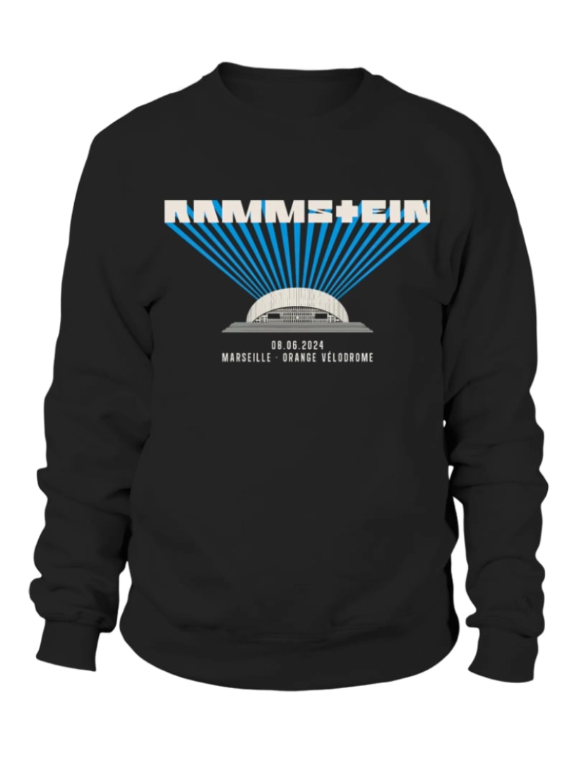 Rockinstone - moletom Rammstein 08 de junho de 2024 Moletom Marseille Orange Vélodrome CrewneckMoletom com capuz-S