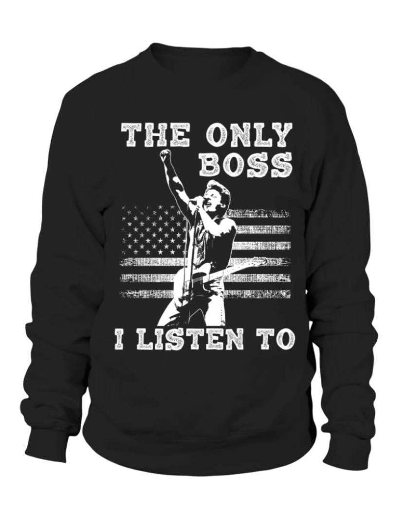 Rockinstone - moletom Bruce Springsteen - O único chefe que eu escuto Moletom BK CrewneckHoodie moletom-S