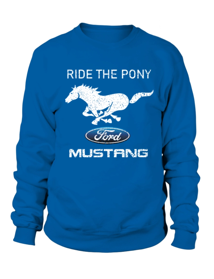 Rockinstone - moletom Moletom Ford Mustang Ride The Pony BL Moletom CrewneckHoodie-S