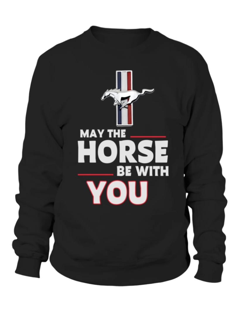 Rockinstone - moletom Que o cavalo esteja com você Moletom Mustang BK Moletom CrewneckHoodie-S