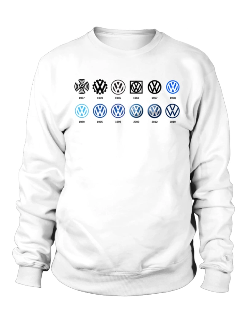 Rockinstone - moletom Moletom Volkswagen 2 LOGO WT Moletom CrewneckHoodie-S