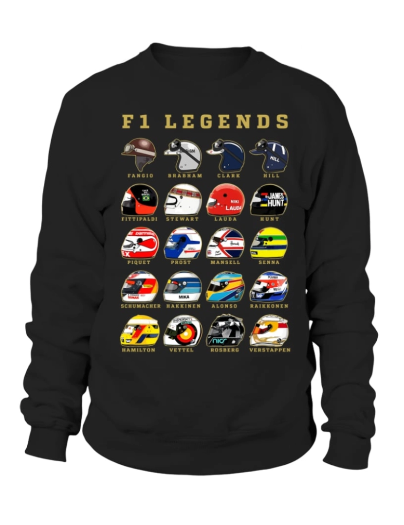 Rockinstone - moletom Moletom retrô F1 Legends BK CrewneckHoodie moletom-S