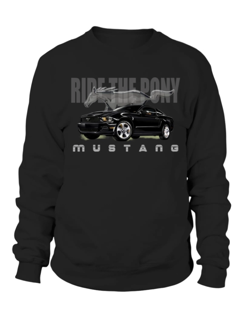 imagem de moletom Moletom Ride The Pony Ford Mustang BK CrewneckHoodie moletom-S1