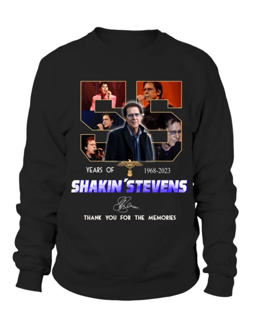 imagem de moletom SHAKIN' STEVENS 55 ANOS DE 1968-2023 moletom CrewneckHoodie moletom-S1