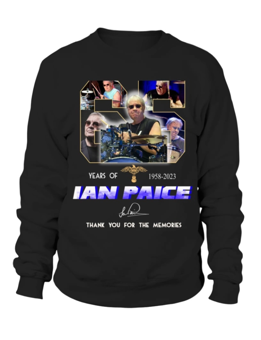 Rockinstone - moletom IAN PAICE 65 ANOS DE 1958-2023 moletom CrewneckHoodie moletom-S