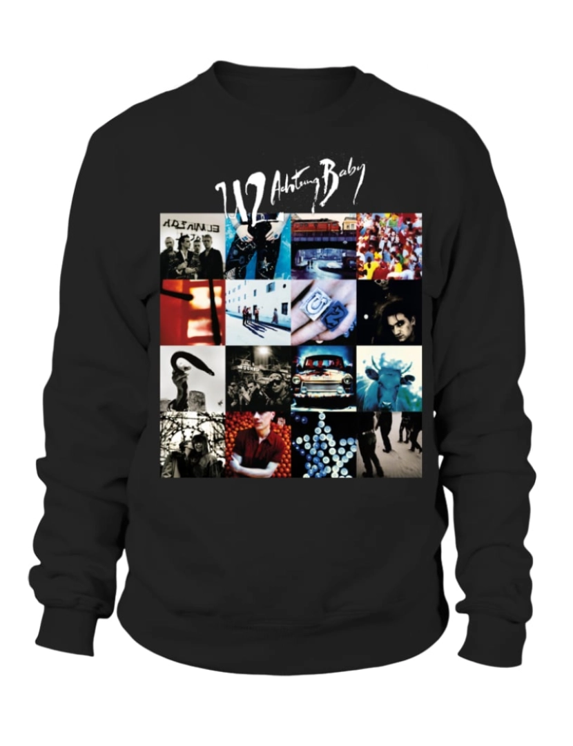 Rockinstone - moletom U2 - Moletom Achtung Baby Moletom CrewneckHoodie-S