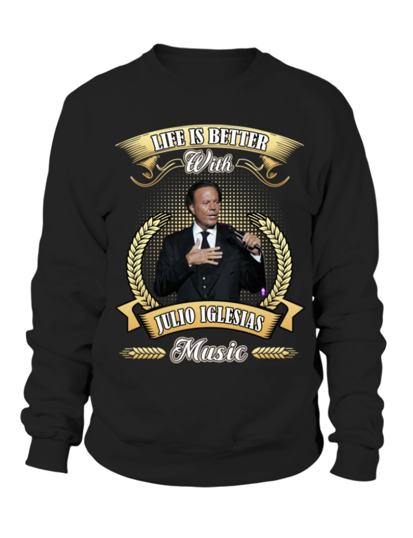 Rockinstone - moletom A VIDA É MELHOR COM JULIO IGLESIAS MUSIC moletom CrewneckHoodie moletom-S