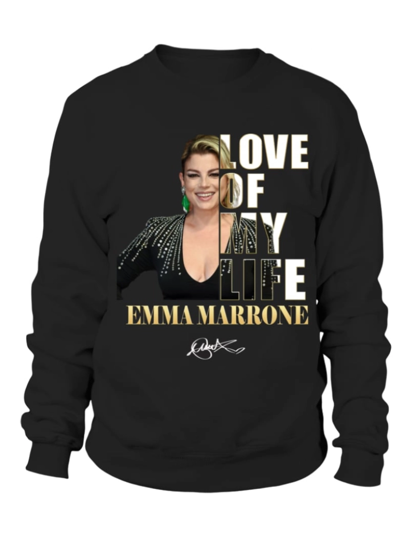 Rockinstone - moletom AMOR DA MINHA VIDA - Moletom EMMA MARRONE Moletom CrewneckHoodie-S