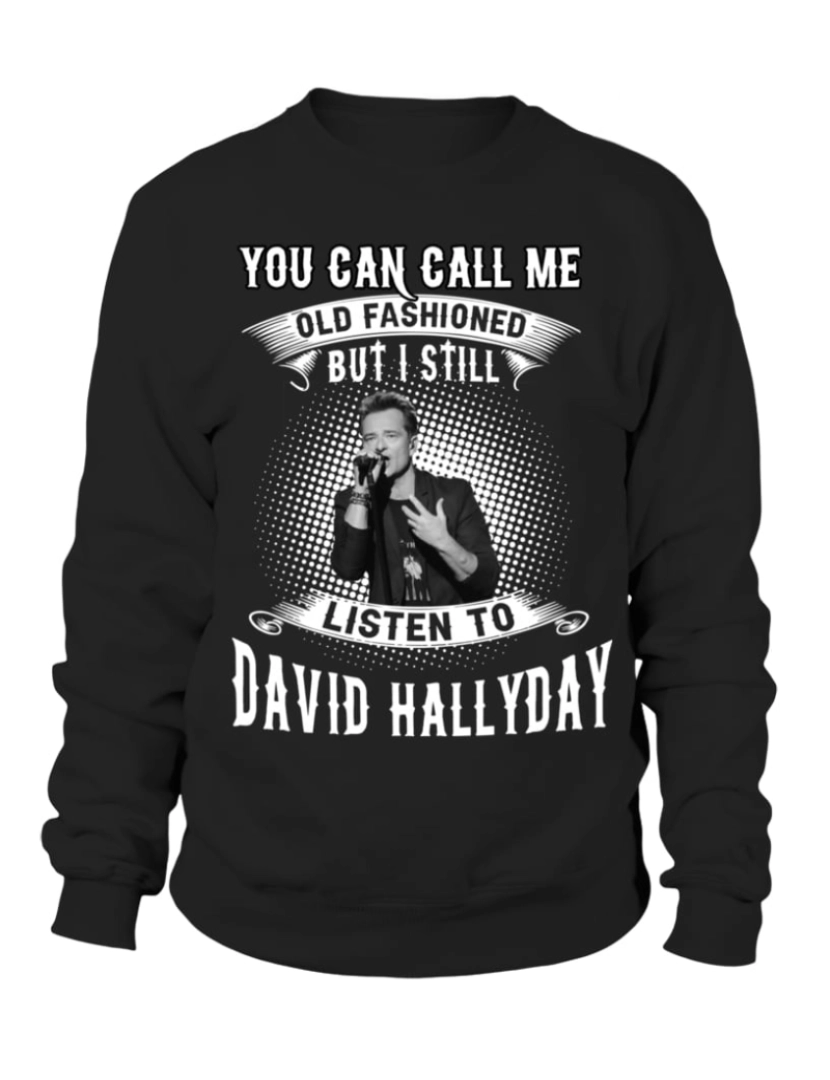 Rockinstone - moletom AINDA OUÇO DAVID HALLYDAY moletom CrewneckHoodie moletom-S