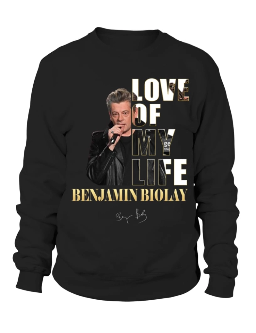 Rockinstone - moletom AMOR DA MINHA VIDA - Moletom BENJAMIN BIOLAY Moletom CrewneckHoodie-S