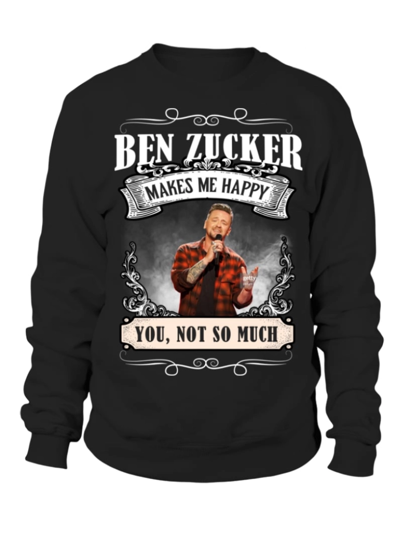 imagem de moletom BEN ZUCKER FAZ ME HAPPY moletom CrewneckHoodie moletom-S1