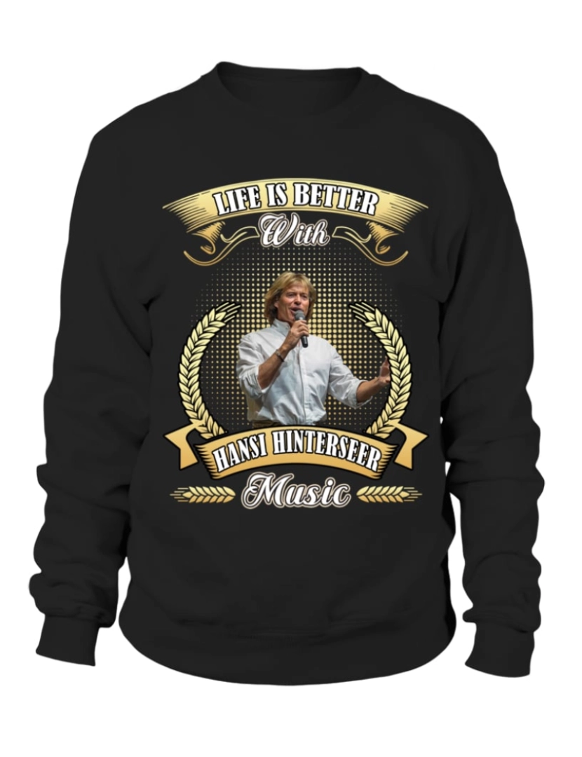 Rockinstone - moletom A VIDA É MELHOR COM HANSI HINTERSEER MUSIC moletom CrewneckHoodie moletom-S