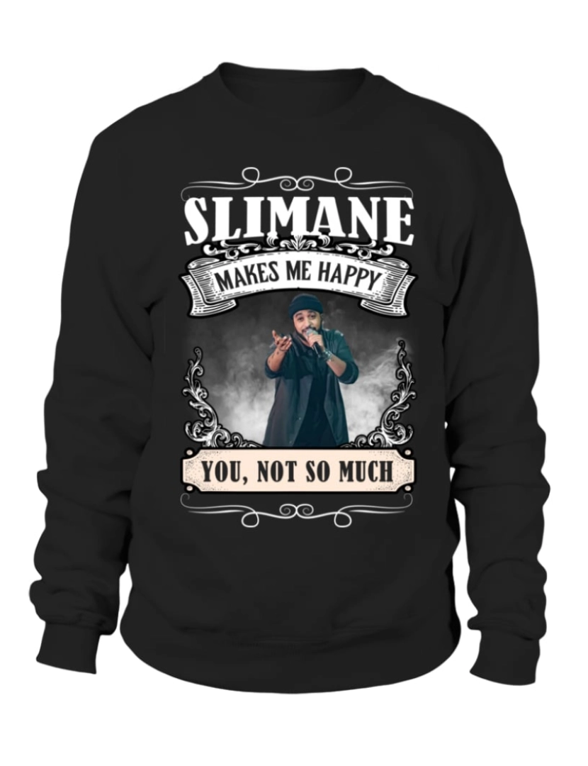 Rockinstone - moletom Moletom SLIMANE FAZ ME HAPPY Moletom CrewneckHoodie-S