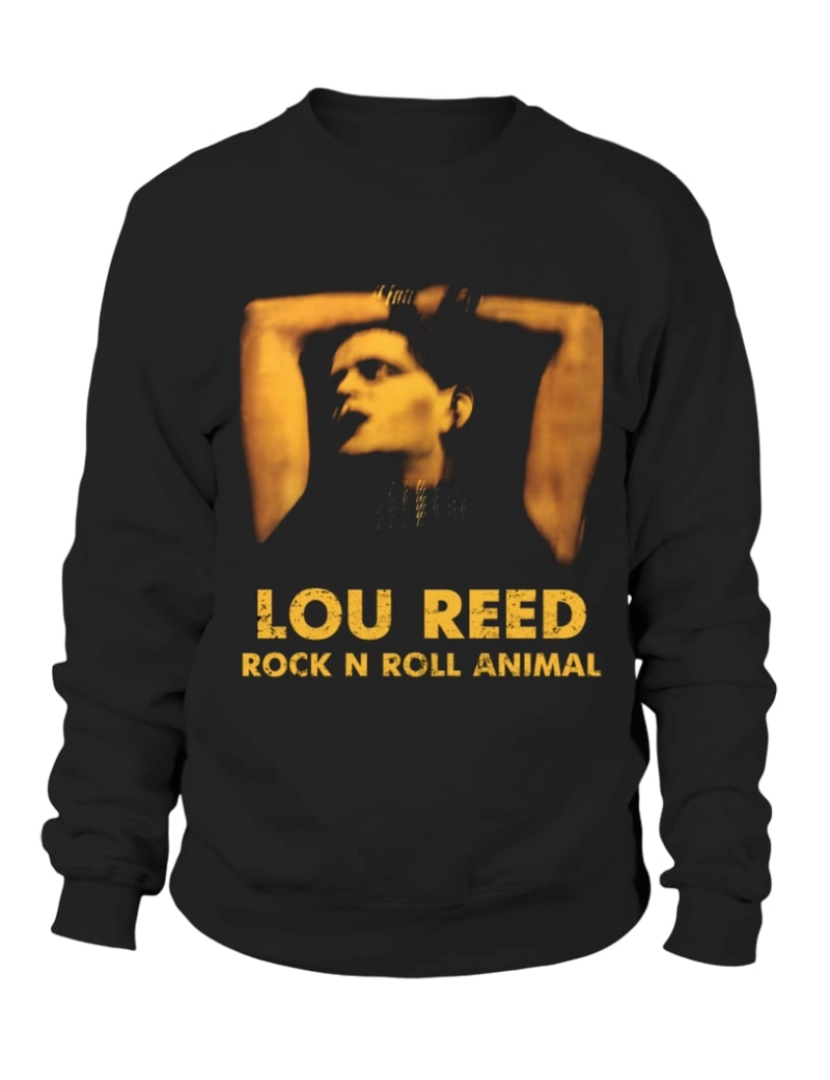 Rockinstone - moletom RK70S-517-BK. Lou Reed - Moletom Rock 'n' Roll Animal CrewneckMoletom com capuz-S