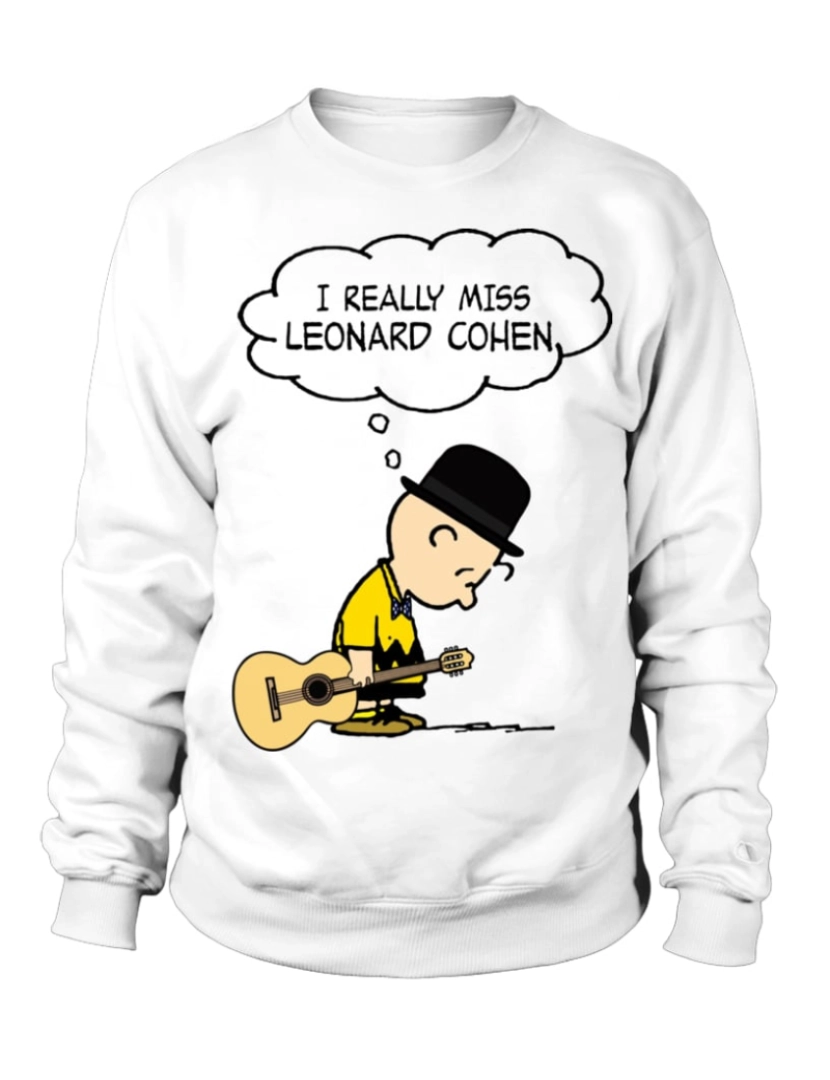 Rockinstone - moletom I REALLY MISS LEONARD COHEN Moletom CrewneckHoodie moletom-S