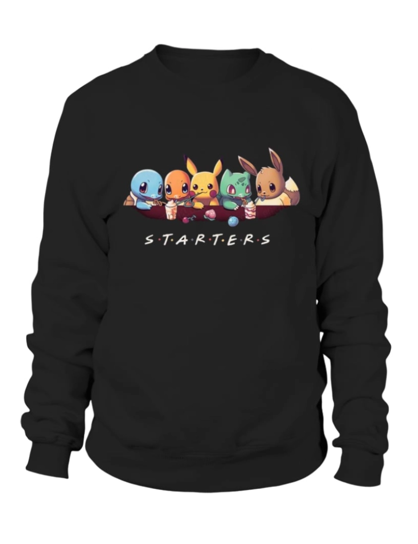 Rockinstone - moletom Moletom PokeBall Friends Starters Moletom CrewneckHoodie-S