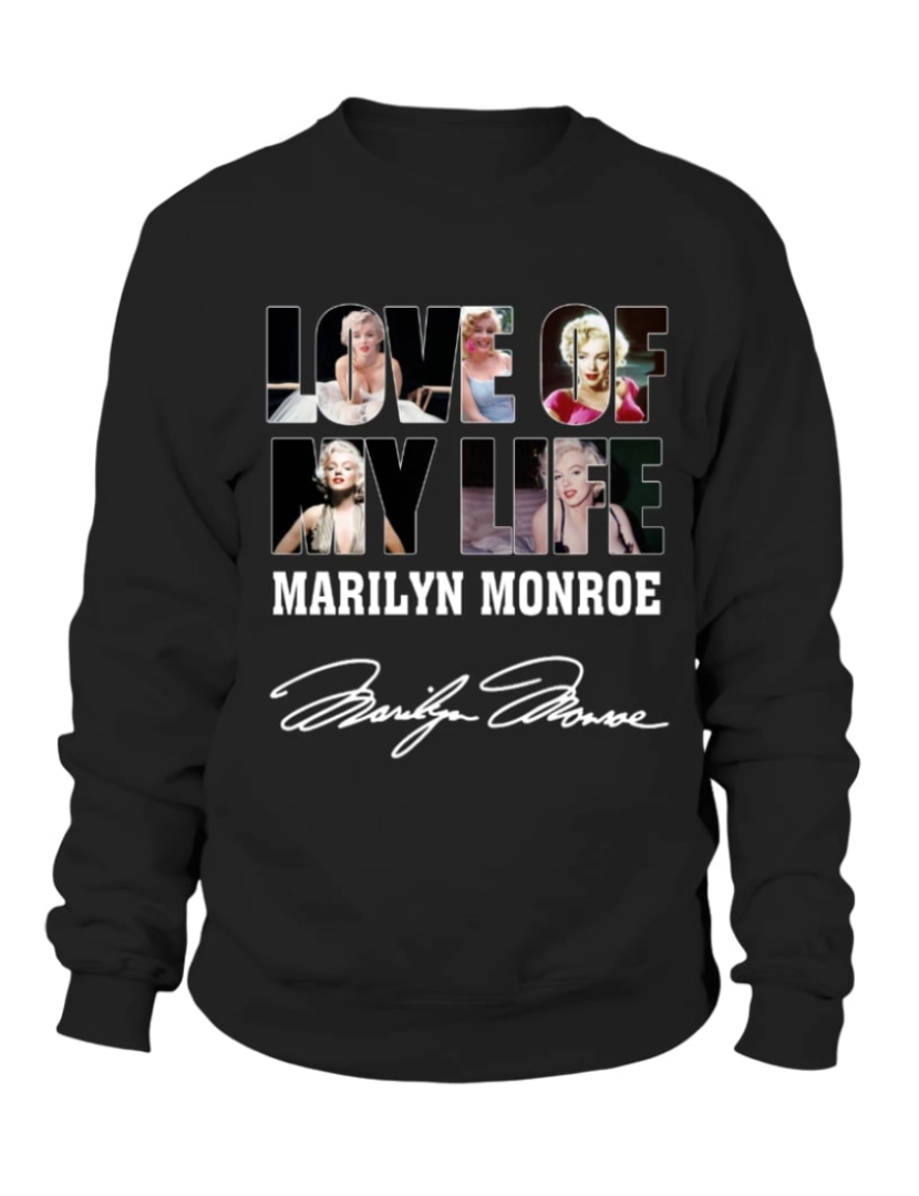 imagem de moletom AMOR DA MINHA VIDA – Moletom MARILYN MONROE Moletom CrewneckHoodie-S1