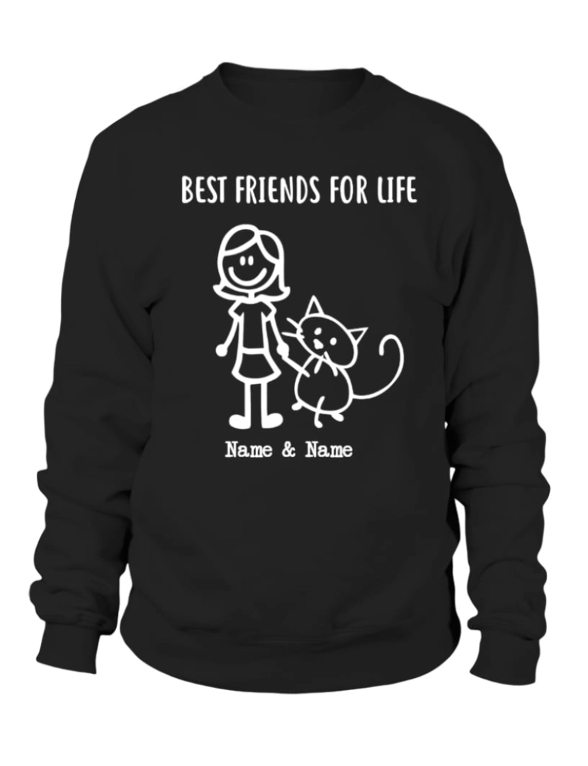 Rockinstone - moletom Moletom Friends Girl&Cat Moletom CrewneckHoodie-S