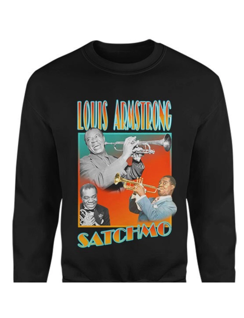 Rockinstone - moletom LOUIS ARMSTRONG Moletom CrewneckMoletom com capuz-S