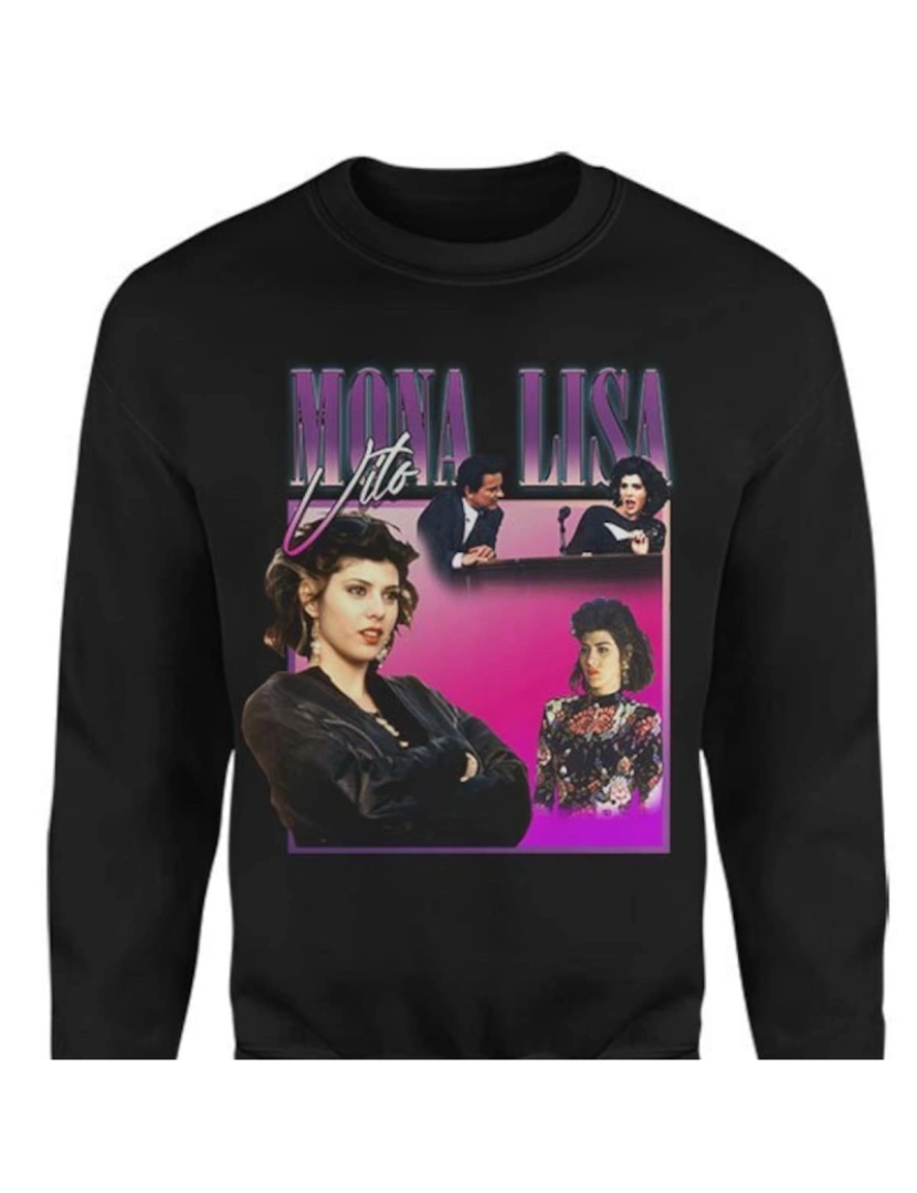 Rockinstone - moletom Moletom MONA LISA VITO inspirado em meu primo Vinny CrewneckMoletom com capuz-S