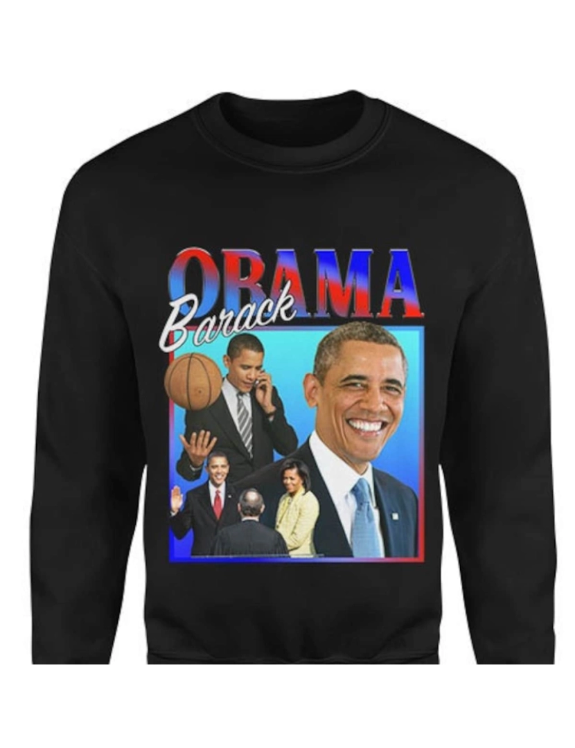 Rockinstone - moletom Moletom OBAMA Homenagem CrewneckMoletom com capuz-S