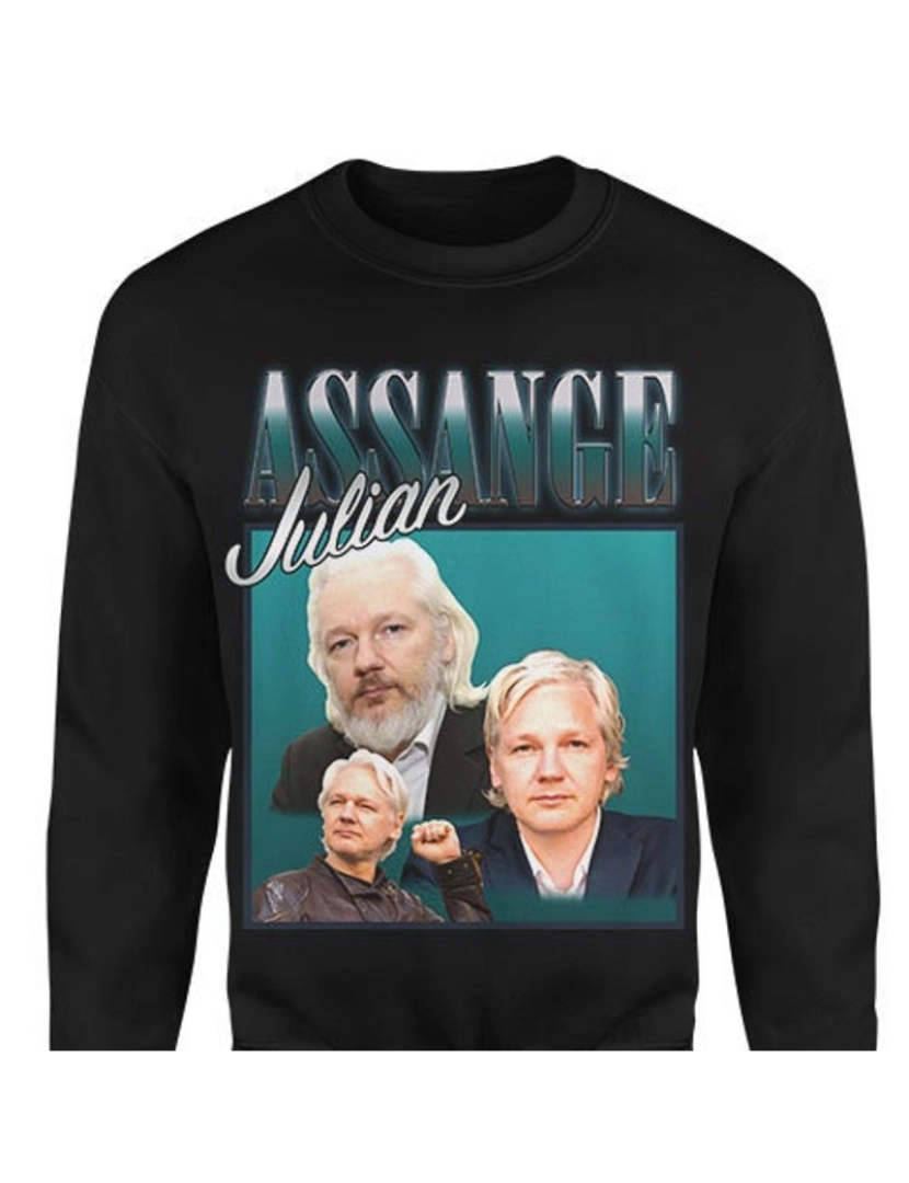 imagem de moletom JULIAN ASSANGE Homage Moletom CrewneckHoodie moletom-S1